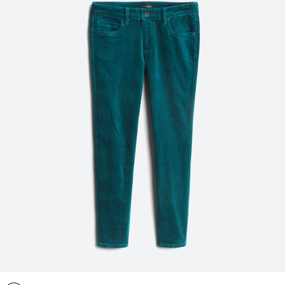 Edyson Hampton Skinny Corduroy Jeans in Teal Green, Size 32 (14)